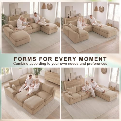 133" Cloud Sectional Couch, Boneless Couches - Image 3