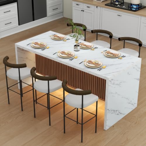 71" Large Imitation Marble Dining Table by Gyfimoie