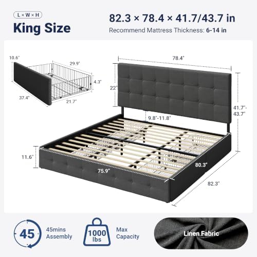 Allewie King Size Storage Bed Frame - Image 2
