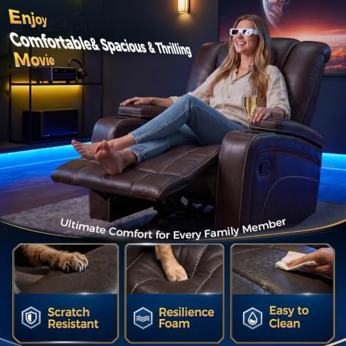 3X Manual Recliner Chair, Home Theater Seating - Image 5