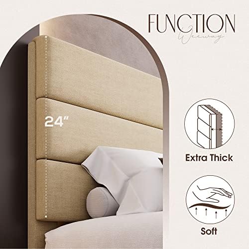 WEEWAY King Size Fabric Bed Frame - Image 5