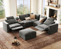 134" Modular Power Reclining Couch 6 Seater L-Shaped by BEDEEP