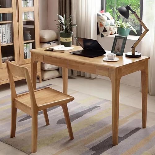 Solid Wood Desk with Drawer, Small Computer Desk - Image 3