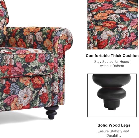 Folral Accent Chair, Comfy Reading Armchair - Image 4