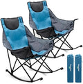 SUNNYFEEL Oversized Folding Rocking Camping Chair 2 Pack, 500lbs Blue by SunnyFeelCamping