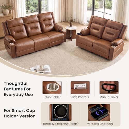 3-Piece Living Room Recliner Sofa Set, Loveseat & 3-Seater Couch - Image 4