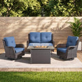 Belord 4 Piece Patio Wicker Furniture Set, Outdoor Swivel Rocker Chairs by Belord