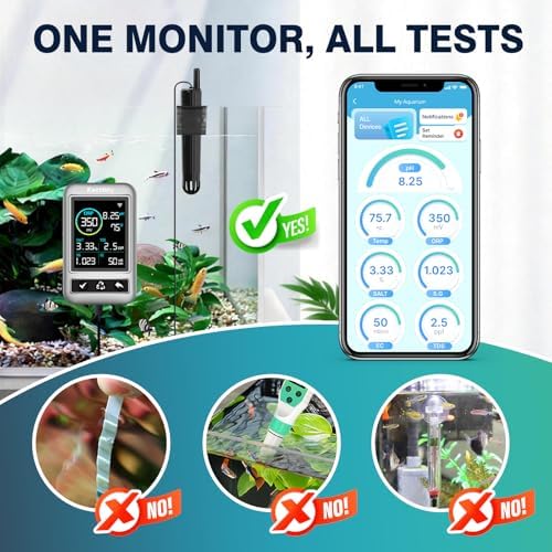 kactoily Long-Range WiFi Aquarium Water Quality Monitor – 7 Parameter Digital - Image 2