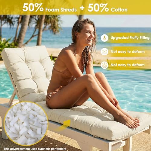 Yddsky Outdoor Chaise Lounge Chair Cushion, Lounge Chair Cushions Thickened - Image 6