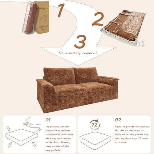 EASE MOOSE Boneless Couches for Living Room, Modular Loveseat Sofa - Image 3
