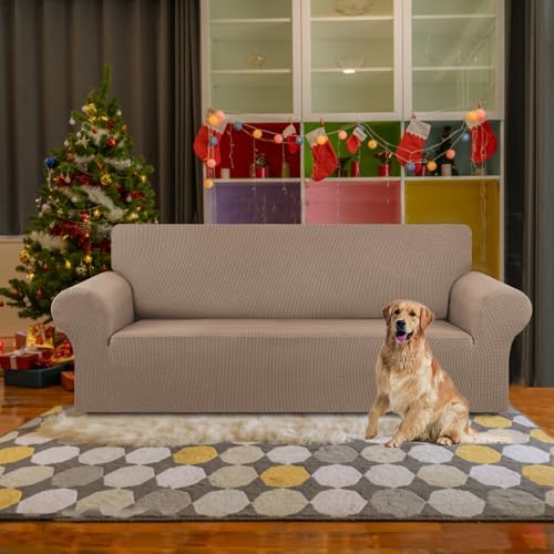 KEKUOU Stretch Couch Covers for Sofa, 3 Cushion Couch Slipcover - Image 2
