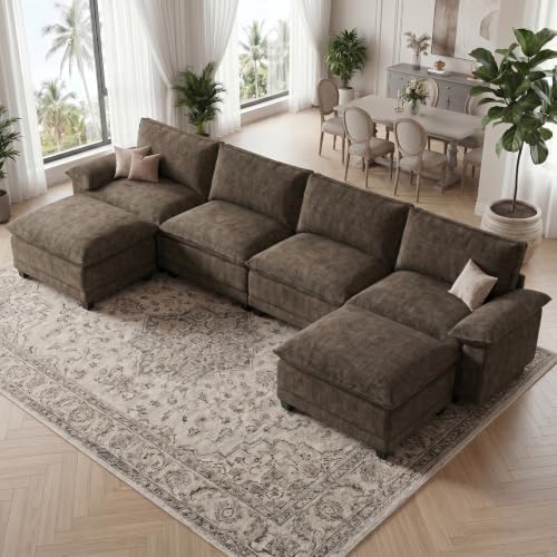 140" Modular Sectional Couch, U Shaped Cloud Sofa by Unknown