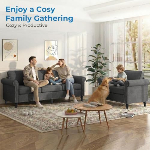 Mjkone 2 Pieces Living Room Sofa Set, Sectional Sofa Couches, Couch and Chair - Image 3