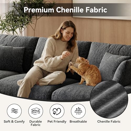 WorthFurni 107” Cloud Sectional Couches - Image 3