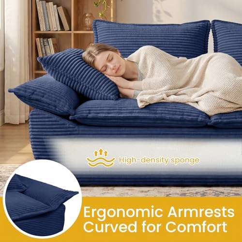 56" Boneless Loveseat, 2-Seater Boneless Sofa - Image 3