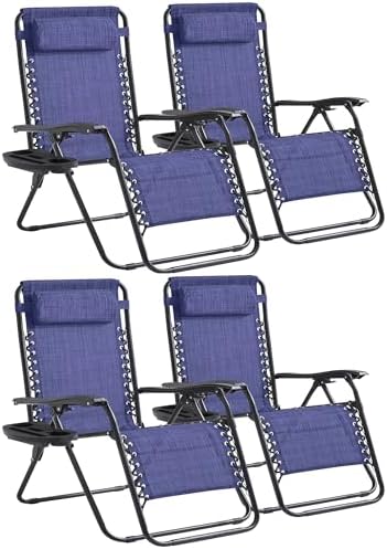 Zero Gravity Chair Set of 4 Oversized Folding Recliner, Padded Anti Gravity by Unknown