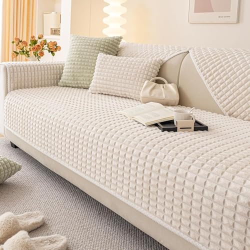 Soft Velvet Fuzzy Couch Covers Washable by TIANXINBAOBEI