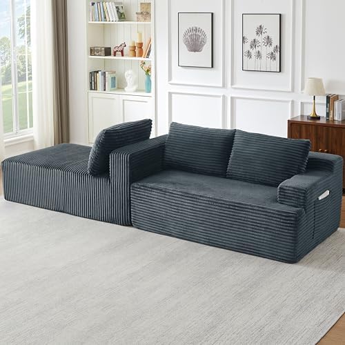 96" L Shaped Cloud Sectional Couch - Image 4