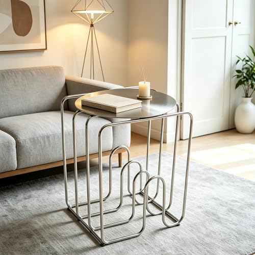 Chrome Side Table, Modern Metal Side Table - Image 5