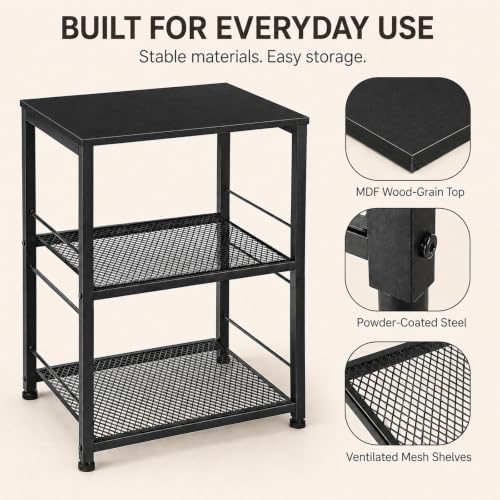 OYEAL Black Night Stand Industrial End Table - Image 5