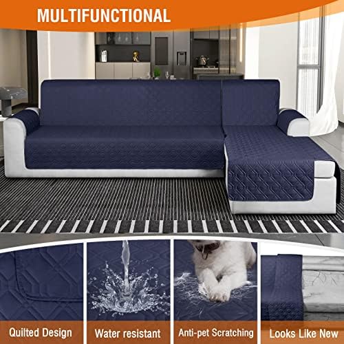 VANSOFY Sectional Couch Covers 100% Waterproof L Shaped Sofa Slipcover 3pcs - Image 6