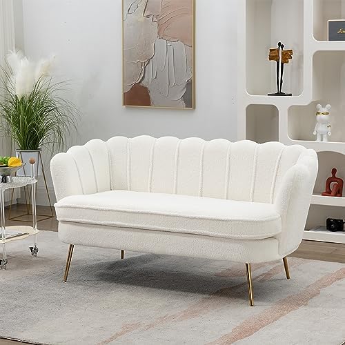 anwickjeff 59" Wide Modern Boucle Loveseat Small Sofa Small Mini Room Couch by anwickjeff