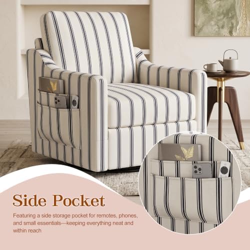 360° Swivel Accent Chair with High Back & Lumbar Support, Deep Seat - Image 7