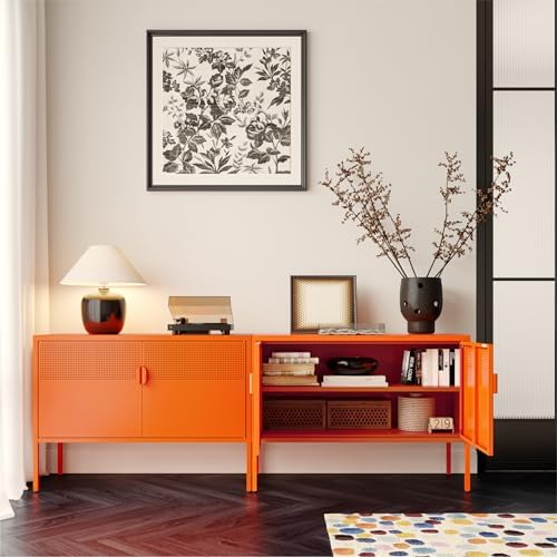 COFaR TV Stand for TVs up to 75 Inch, Metal Entertainment Center - Image 4