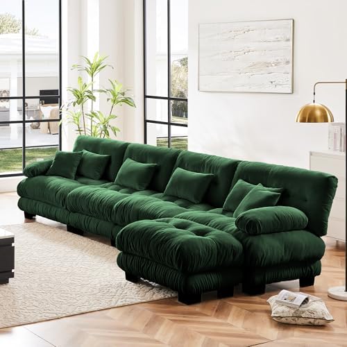 Modular Sectional Sofa for Living Room, Oversized 4 Seater Green Sectional - Image 3