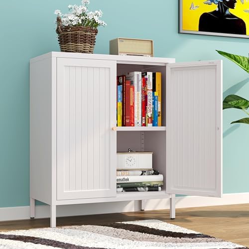 Small 2 Door Metal Storage Side Buffet Cabinet - Image 5