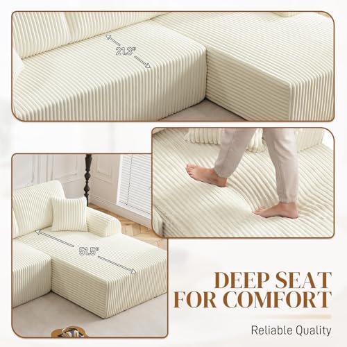 110" Boneless Cloud Sectional Couches - Image 3