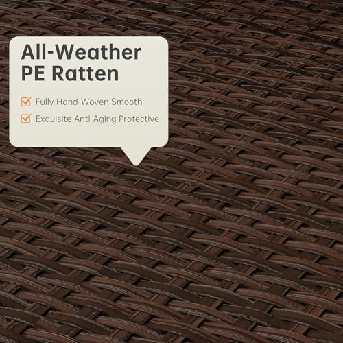 LHBcraft 7 Piece Outdoor Patio Furniture Set, Wicker Hand-Woven Patio Furniture - Image 5