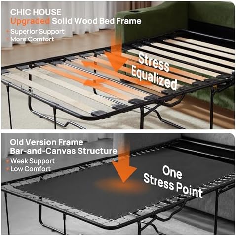 Full Size Pull Out Sleeper Sofa Bed, Pullout Loveseat Couch Bed - Image 4