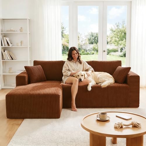 92.5" Modular Sectional Sofa, L-Shape 3 Seat Memory Foam Boneless Couch by ICCEQUEEFURNITURE