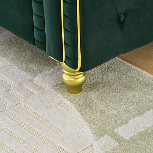 Velvet Chesterfield Button Tufted Sofa Set, Upholstered Comfy Sofa - Image 6