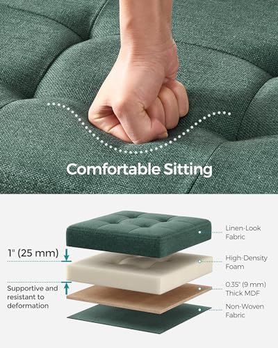 SONGMICS 30 Inches Folding Storage Ottoman Bench, Load 660 lb - Image 5