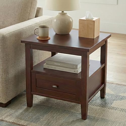SIMPLIHOME Warm Shaker 20" Wide Solid Wood End Table in Russet Brown - Image 2