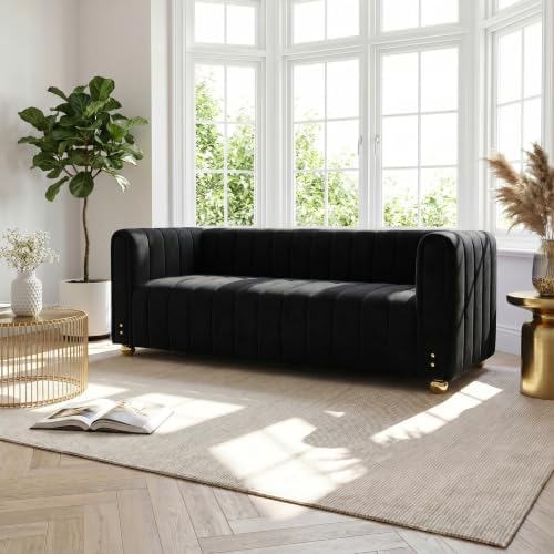 81" Velvet Sofa Mid Century Modern Couch - Image 3