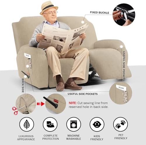 4 Pieces Stretch Recliner Loveseat Covers - Image 2