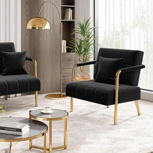 Yaheetech 30" Accent Chair Velvet Armchair - Image 2