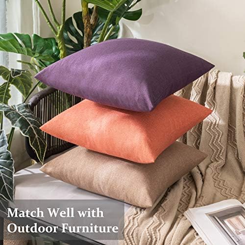 MIULEE Decorative Outdoor Pillow Covers Waterproof 20x20 Coral Red - Image 4