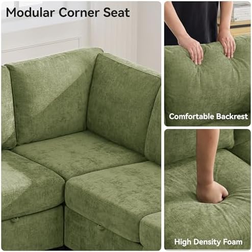 81'' V Shaped Modular Sofa, Storage Sectional Couch - Image 5