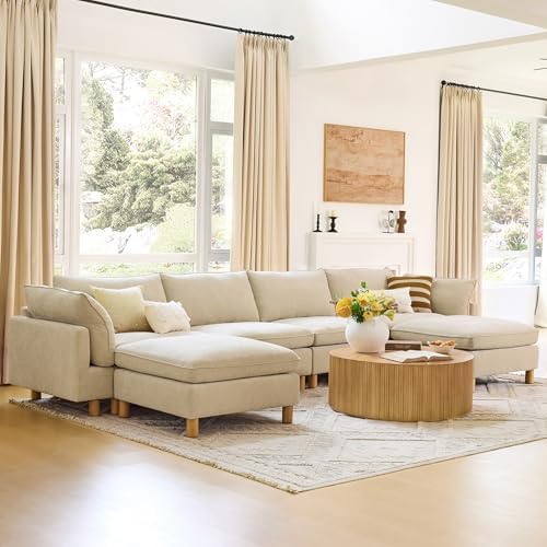 CHITA 161" Large Sectional Sofa, Modular Cloud Couch, 6 Seater - Image 4