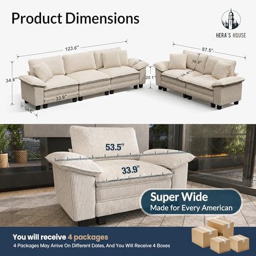 HERA'S HOUSE 2 Pieces Modular Loveseat Couch & 3-Seat Sectional Sofa Set - Image 2