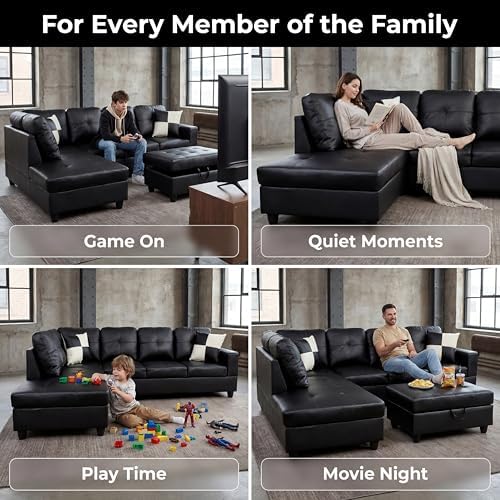 Faux Leather Sectional Couches for Living Room - Image 7