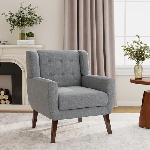 Accent Chair, Upholstered Armchair in Linen - Image 3