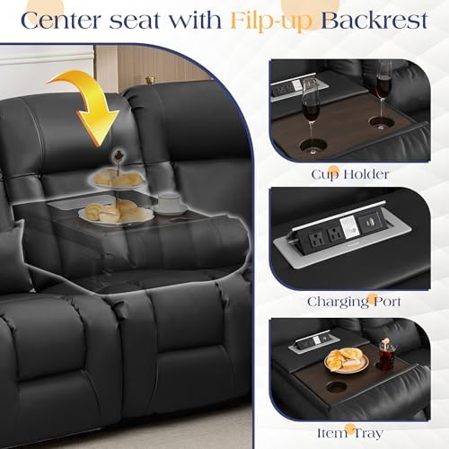 TUNYI Power Loveseat Recliner Sofa - Image 4