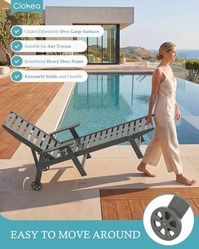 Ciokea Outdoor Chaise Lounge Chair, 5-Position Adjustable - Image 3