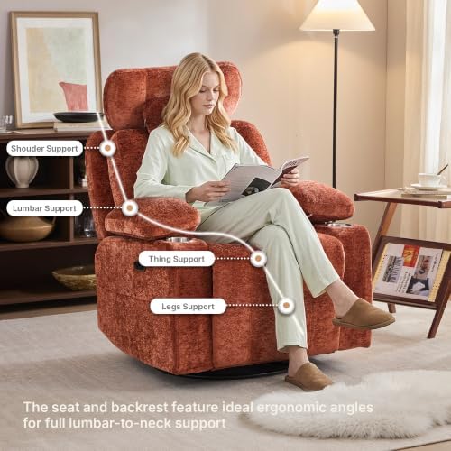 Swivel Rocker Recliner Chair for Adults, Electric Rocking Recliner Chairs - Image 6