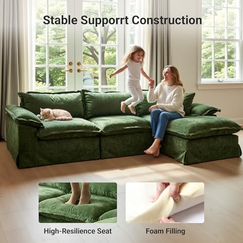 Claiks 123" Oversized Boneless Couch, Modular Sofa - Image 4